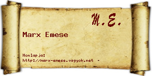 Marx Emese névjegykártya
